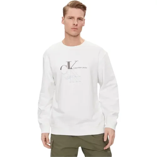 Baumwoll-Logo-Sweatshirt - Bedruckt , Herren, Größe: S - Calvin Klein - Modalova