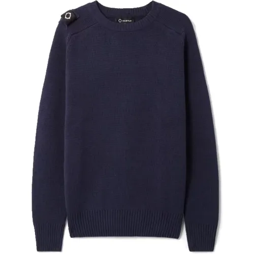 Milano Knit Crew Neck in True Navy , male, Sizes: L, S, M, XL - Ma.strum - Modalova