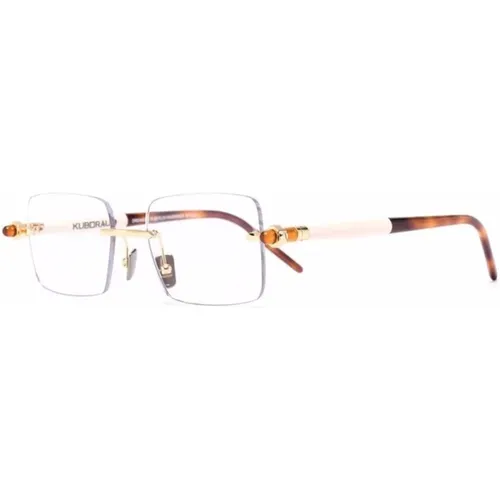 Goldene Optische Brille für den täglichen Gebrauch , unisex, Größe: 54 MM - Kuboraum - Modalova