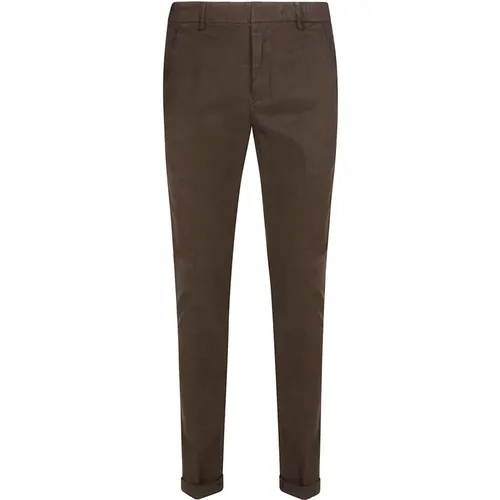 Schmale Chino Hose mit Gesäßtaschen , Herren, Größe: W32 - Dondup - Modalova