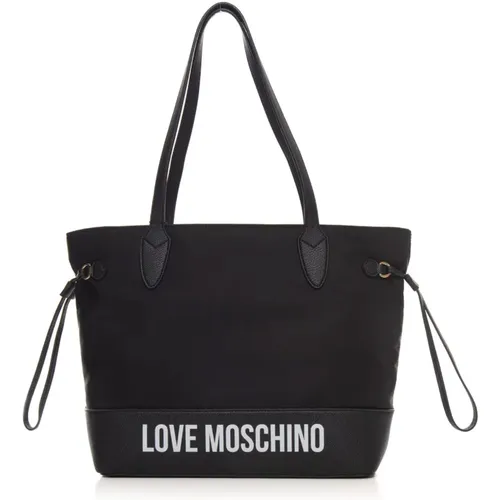 Logo Shopper Bag with Zip Fastening , female, Sizes: ONE SIZE - Love Moschino - Modalova