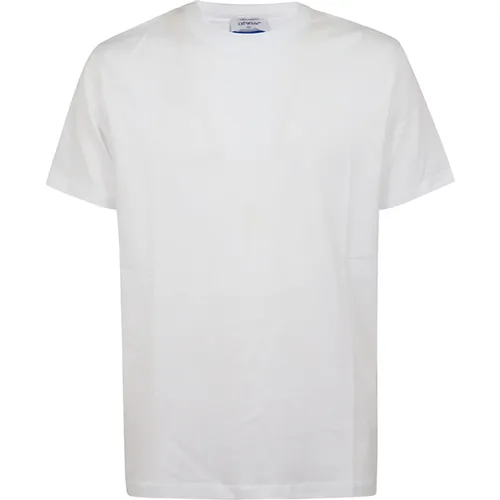 Off , Embroidered Slim Fit T-Shirt , male, Sizes: M, 2XL, XL, S, XS, L - Off White - Modalova