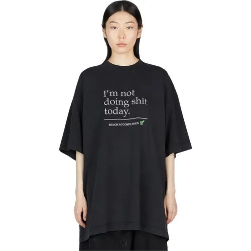 Baumwoll Slogan T-Shirt Vetements - Vetements - Modalova