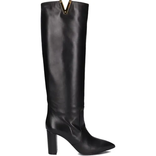 Soft Nero Wildleder Stiefel Schwarz , Damen, Größe: 38 EU - Via Roma 15 - Modalova