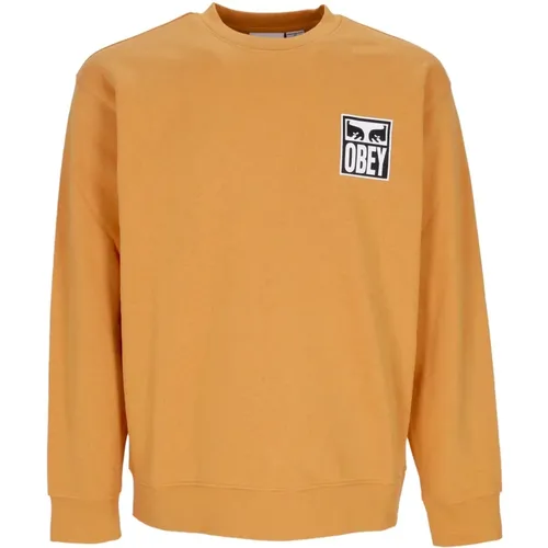 Light Crewneck Sweatshirt Eyes Icon 2 , male, Sizes: XL, XS, L, S - Obey - Modalova