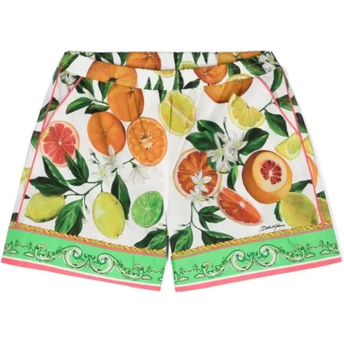 Shorts mit Blumen- und Fruchtmuster - Dolce & Gabbana - Modalova