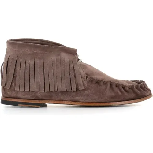 Suede Fringe Loafer , female, Sizes: 3 UK - Alexander Hotto - Modalova