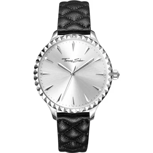 Rebel at Heart Black Leather Watch , female, Sizes: ONE SIZE - Thomas Sabo - Modalova