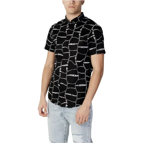 Print Short Sleeve Shirt , male, Sizes: XL - Armani Exchange - Modalova