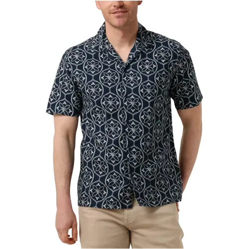 Herren Kurzarm All-Over-Print Hemd , Herren, Größe: L - Pure Path - Modalova