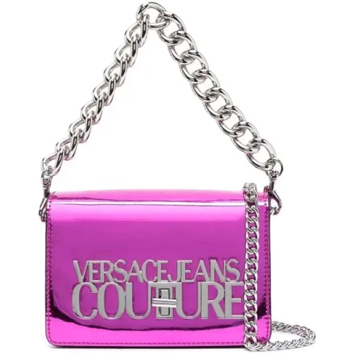 Laminierte Fuchsia Crossbody-Tasche - Versace Jeans Couture - Modalova