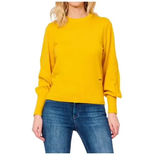 Gelber Pullover Gerippte Bündchen Puffärmel - Armani Exchange - Modalova