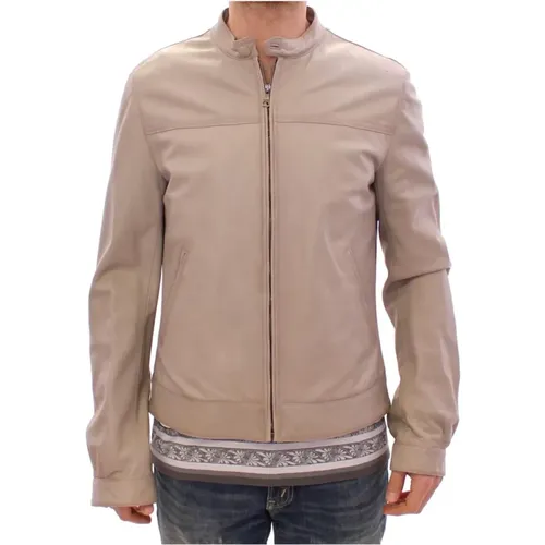 Leather Jacket Biker Coat , male, Sizes: L - Dolce & Gabbana - Modalova
