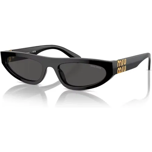 Schwarze Sonnenbrille mit Original-Etui , Damen, Größe: 56 MM - Miu Miu - Modalova