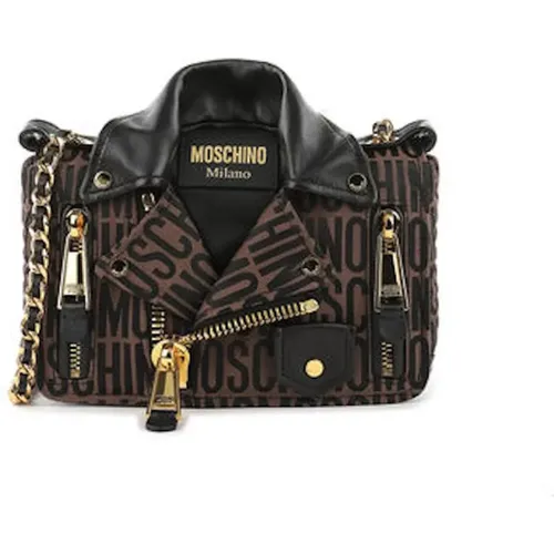 Jacquard Biker Bag in , female, Sizes: ONE SIZE - Moschino - Modalova