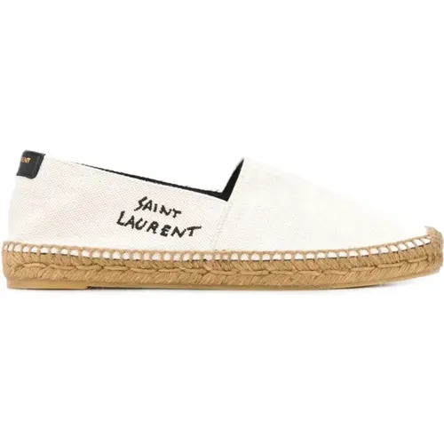 Logo-Embroidered Espadrilles , female, Sizes: 3 1/2 UK, 7 UK, 6 1/2 UK, 5 UK, 3 UK, 4 UK - Saint Laurent - Modalova