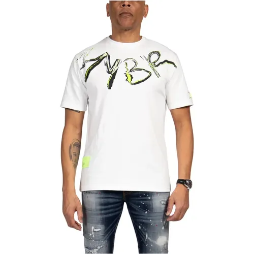 Scribble Tee in Off- , male, Sizes: L - My Brand - Modalova