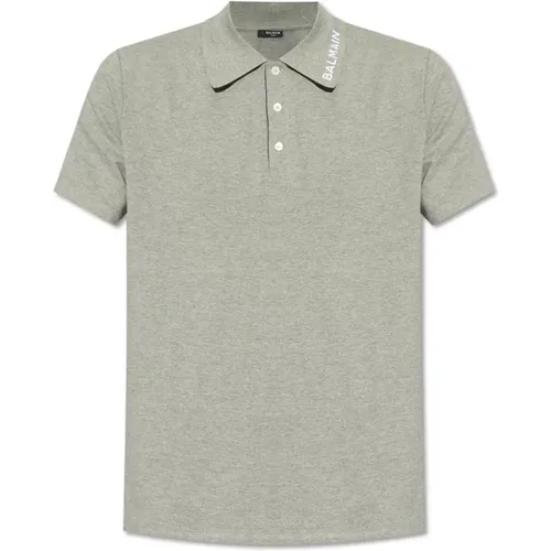 Poloshirt mit Logo , Herren, Größe: M - Balmain - Modalova