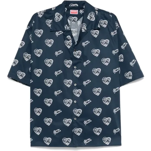 Graphic Print Camp Collar Shirt , male, Sizes: L, XS, S, M - Kenzo - Modalova