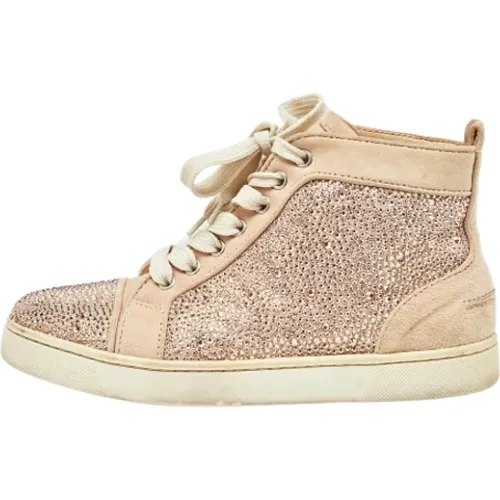 Pre-owned Suede sneakers , female, Sizes: 4 1/2 UK - Christian Louboutin Pre-owned - Modalova
