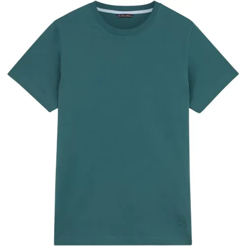 Grünes Baumwoll-Crewneck-T-Shirt , Herren, Größe: M - Brooks Brothers - Modalova
