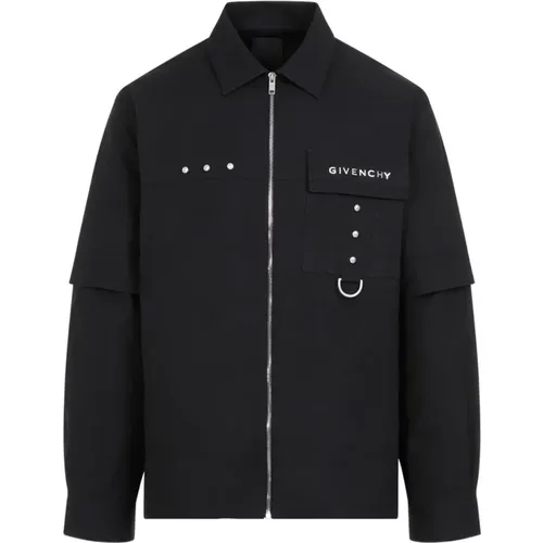 Cotton Shirt with Unique Details , male, Sizes: L, XL - Givenchy - Modalova