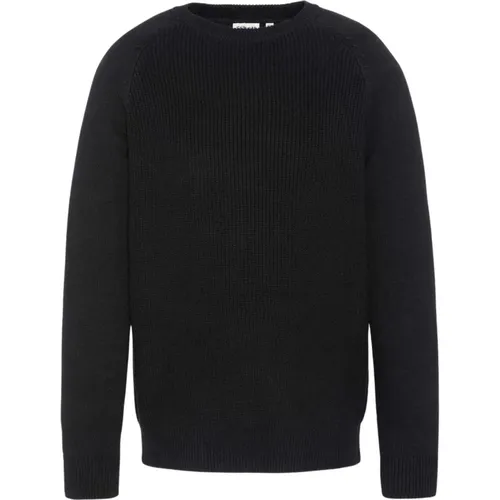 Gerippter Baumwollpullover - Tons: Schwarz , Herren, Größe: XL - Schott NYC - Modalova