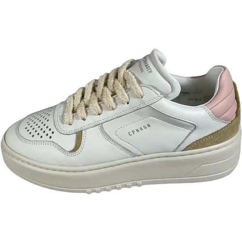 Leather Mix Womens Sneaker White/Pink , female, Sizes: 4 UK - Copenhagen Shoes - Modalova