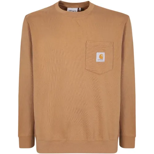 Sweatshirt with patch pocket detail by Carhartt. Minimal but functional design, an ideal must have for an everyday look , Herren, Größe: M - Carhartt WIP - Modalova