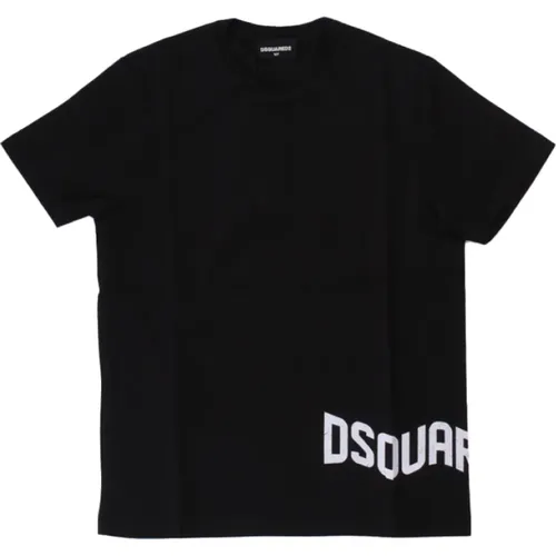 Schwarzes Logo T-Shirt Junior Unisex - Dsquared2 - Modalova