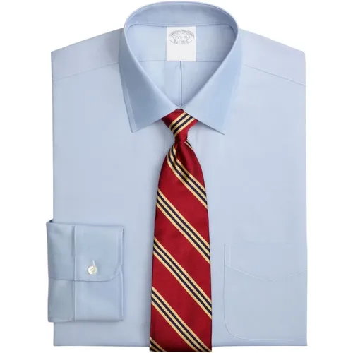 Hellblaues Traditionelles Stretch Supima Baumwolle Non-Iron Hemd mit Ainsley-Kragen,Mittelblaues Traditionelles Stretch-Supima-Baumwoll-Nicht-Bügeln- - Brooks Brothers - Modalova