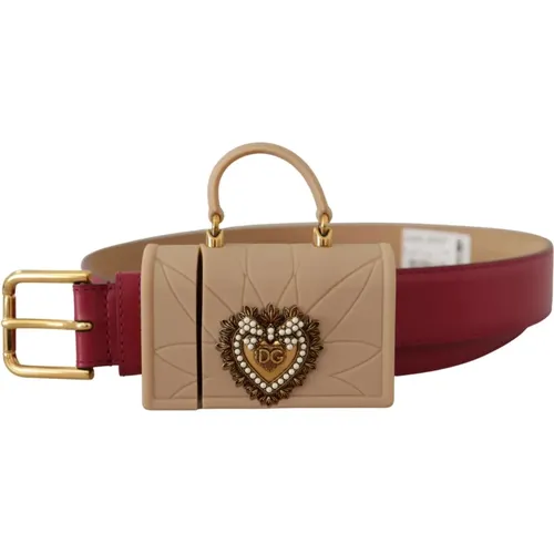 Leather Devotion Heart Micro Bag Headphones Belt , unisex, Sizes: ONE SIZE - Dolce & Gabbana - Modalova