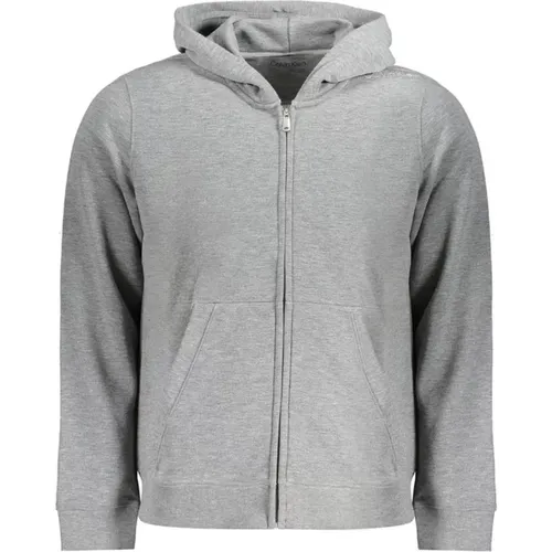 Sporty Hoodie with Central Pockets and Zip , male, Sizes: M, L, S, XL, 2XL - Calvin Klein - Modalova