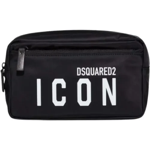 Icon Nylon Toiletry Bag with Zipper , male, Sizes: ONE SIZE - Dsquared2 - Modalova