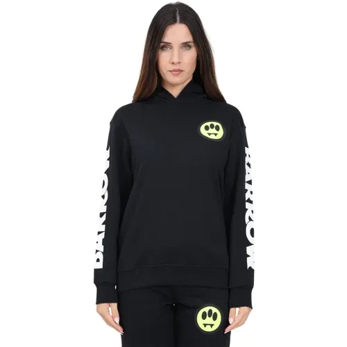 Schwarzer Hoodie mit Logo-Print , Damen, Größe: XS - BARROW - Modalova