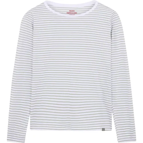 Striped Long Sleeve Blouse Jadeite , female, Sizes: L - Mads Nørgaard - Modalova