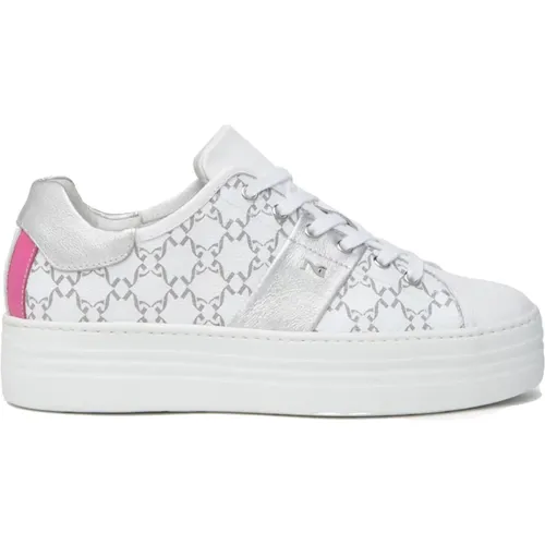 Weiße Sneakers E409951D Stilvolles Design , Damen, Größe: 38 EU - Nerogiardini - Modalova