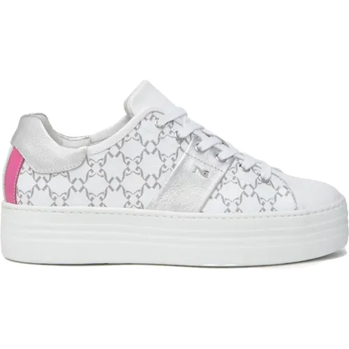 White Sneakers E409951D Stylish Design , female, Sizes: 5 UK, 6 UK - Nerogiardini - Modalova