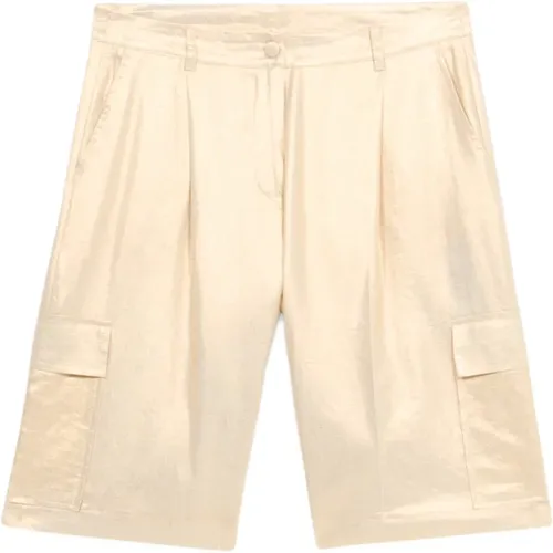 Goldprint Leinenmischung Bermuda Shorts , Damen, Größe: 2XL - Oltre - Modalova