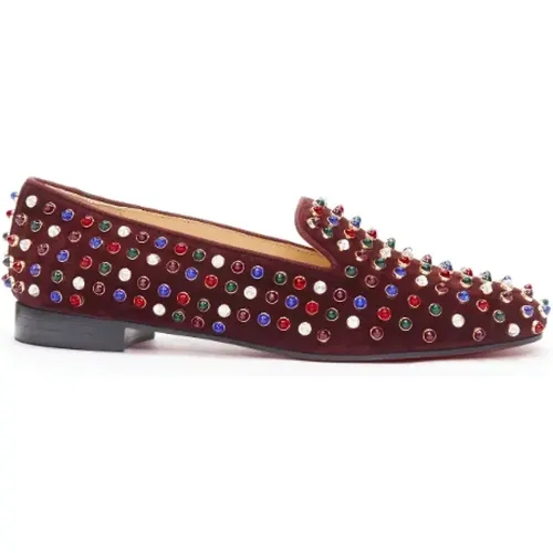 Pre-owned Suede flats , female, Sizes: 6 1/2 UK - Christian Louboutin Pre-owned - Modalova