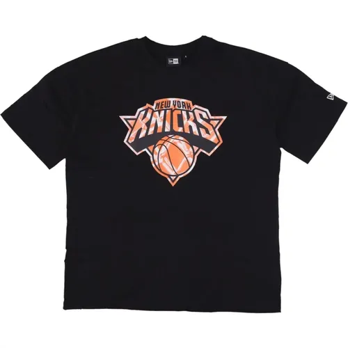 NBA Infill Logo Tee Schwarz/Orange , Herren, Größe: M - new era - Modalova