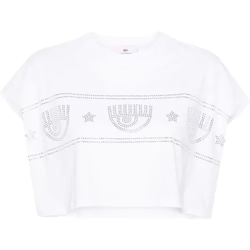 Weiße T-Shirts und Polos von Chiara Ferragni , Damen, Größe: 2XS - Chiara Ferragni Collection - Modalova