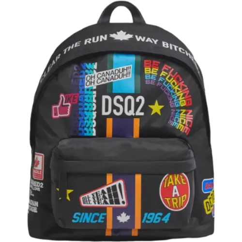 Logo Patch Backpack , male, Sizes: ONE SIZE - Dsquared2 - Modalova