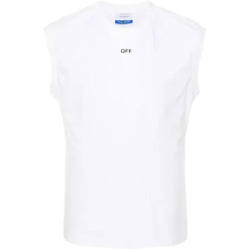 Off , Ärmelloses T-Shirt mit Logo-Print , Herren, Größe: 2XL - Off White - Modalova