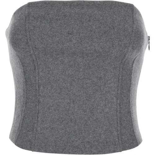 Grey Wool Corset Top , female, Sizes: XS - Andamane - Modalova