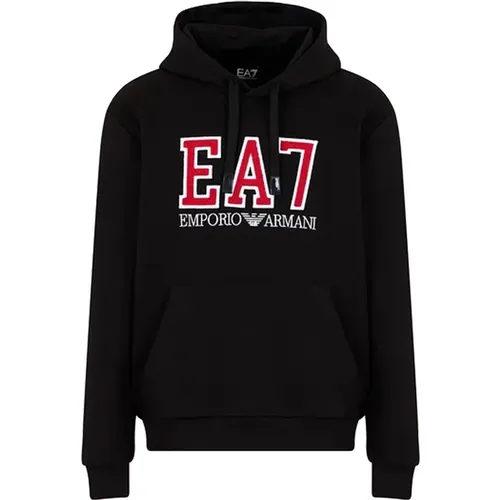 Hooded Sweater with College-Inspired Style , male, Sizes: S - Emporio Armani EA7 - Modalova