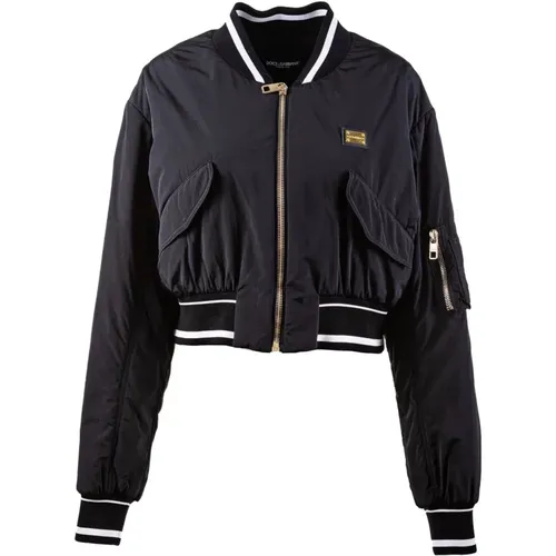 Women Zipped Jacket , female, Sizes: M, L - Dolce & Gabbana - Modalova