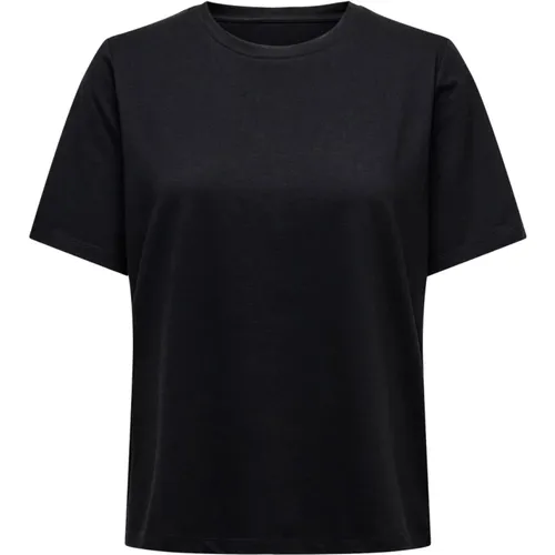 Schwarzes Kurzarm-T-Shirt , Damen, Größe: S - Only - Modalova