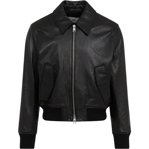 Luxurious Leather Jacket Aw24 , male, Sizes: L, M, XL - Ami Paris - Modalova