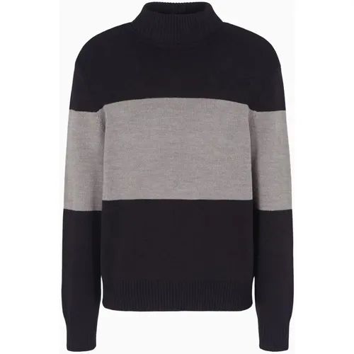 High Neck Block Sweater , male, Sizes: L, M, S, XL - Armani Exchange - Modalova